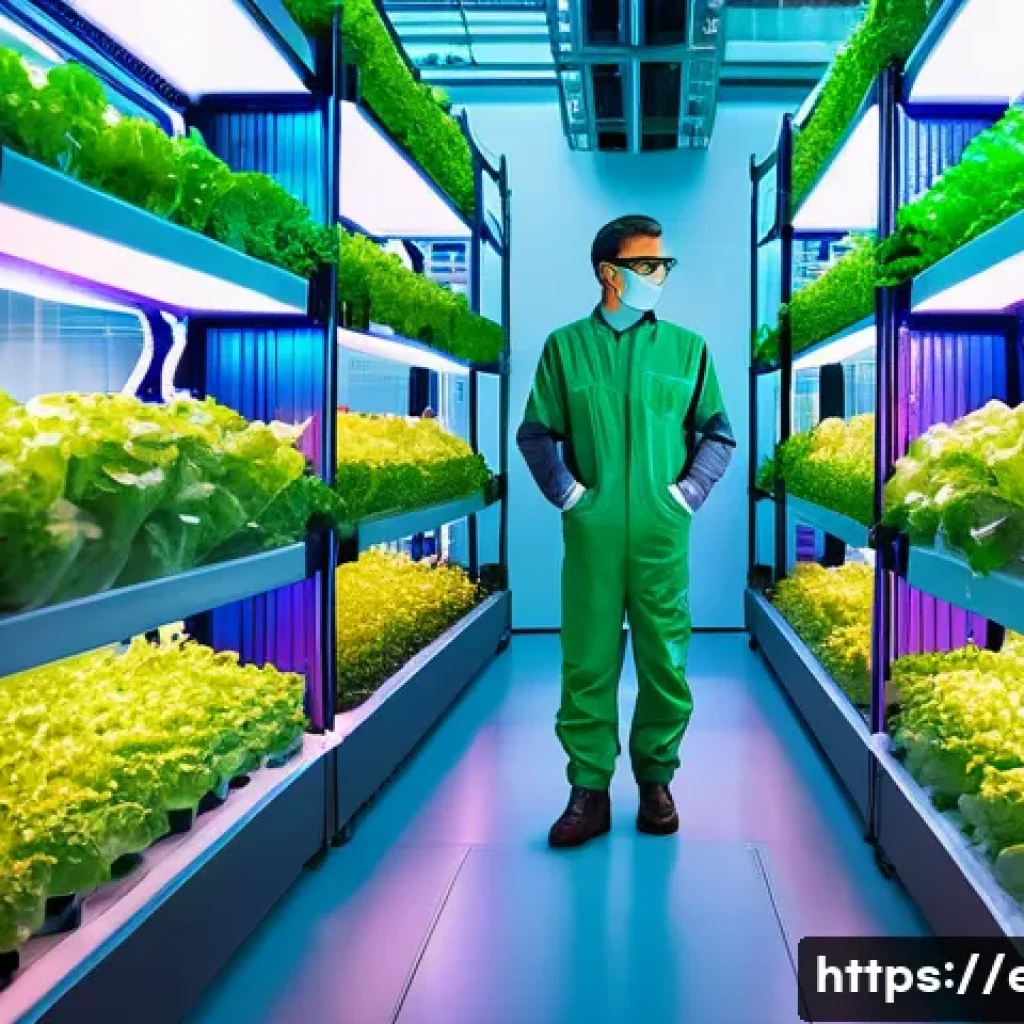 친환경 기술 개발 - **Prompt 1: Sustainable Smart Farm of the Future**
A wide shot of a futuristic, pristine smart f...