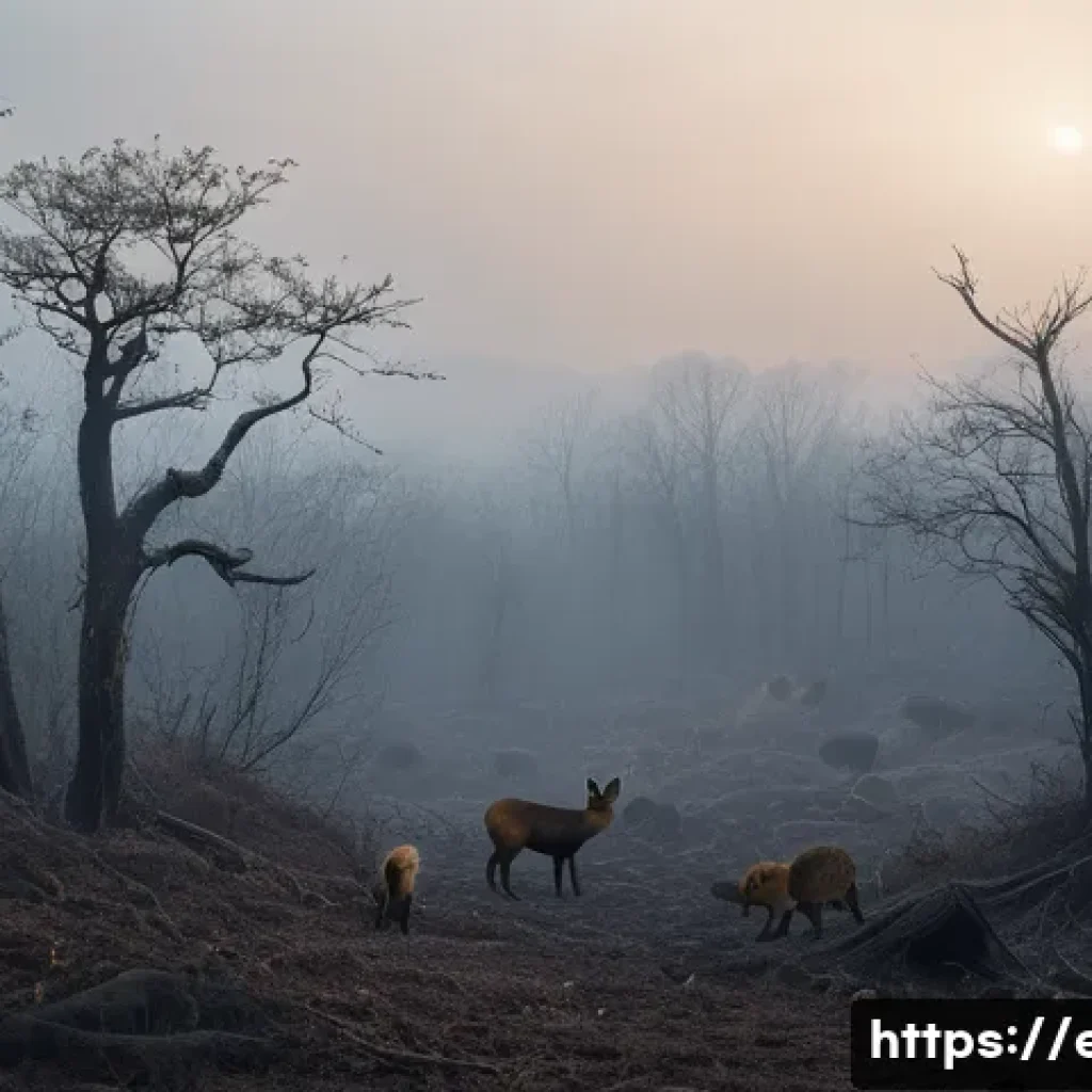 야생동물 생태 연구 - **Title:** Silent Disappearance
**Prompt:** A poignant, high-detail, realistic photograph depict...