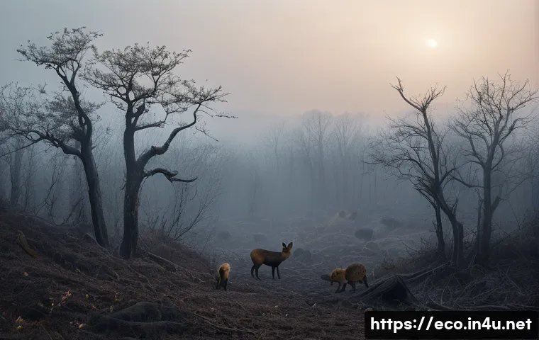 야생동물 생태 연구 - **Title:** Silent Disappearance
**Prompt:** A poignant, high-detail, realistic photograph depict...